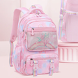 School Bag - Rainbow Moon Oxford Backpack Girls Multi-Pocket Pink Purple Luggage & Bags School Backpacks