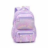 School Bag - Rainbow Moon Oxford Backpack Girls Multi-Pocket Pink Purple Luggage & Bags School Backpacks