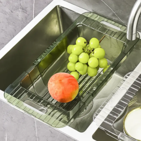 Sink Colander - Extendable Acrylic Over-Sink Drain Basket Kitchen & Dining Colanders