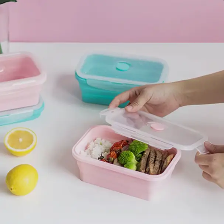 Collapsible Silicone Snack Box 1200ml With Clear Lid Food Storage & Containers Lunch Containers