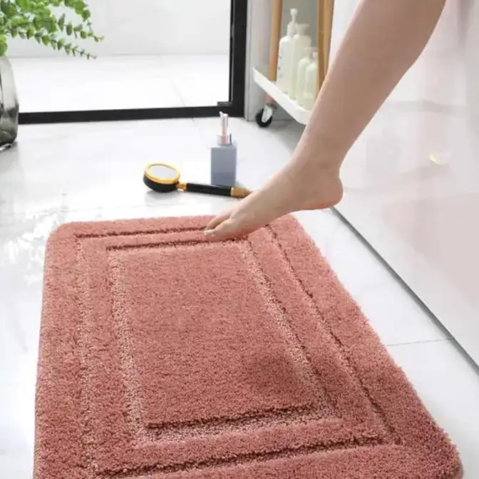Bathroom Mat - Flocking Non-Slip Water Absorbent Home & Garden Bath Mats & Rugs