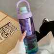 Sports Water Bottle - 1L Gradient with Strainer and Handle Rose Pink Hot Pink Beige Purple Kitchen & Dining Water Bottles