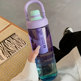 Sports Water Bottle - 1L Gradient with Strainer and Handle Rose Pink Hot Pink Beige Purple Kitchen & Dining Water Bottles