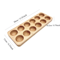 Egg Holder - 12-Slot Wooden Tray Nordic Kitchen and Fridge Storage Rack Natural Kitchen & Dining Food Container Covers
