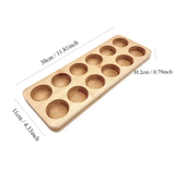 Egg Holder - 12-Slot Wooden Tray Nordic Kitchen and Fridge Storage Rack Natural Kitchen & Dining Food Container Covers