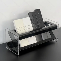 Remote Control Holder - Acrylic 3-Slot with Black Accents Home & Garden Household Storage Caddies