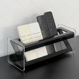 Remote Control Holder - Acrylic 3-Slot with Black Accents Home & Garden Household Storage Caddies