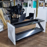 Remote Control Holder - Acrylic 3-Slot with Black Accents Home & Garden Household Storage Caddies