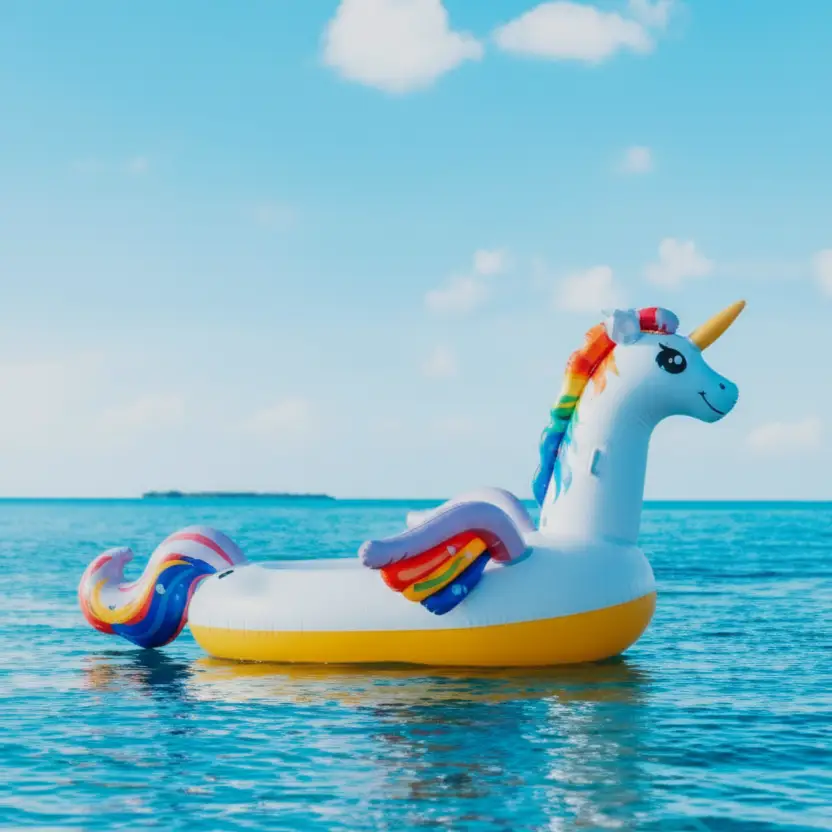 Pool Float - Giant Inflatable Unicorn Rainbow Kids and Adults Outdoor & Garden Pool Floats