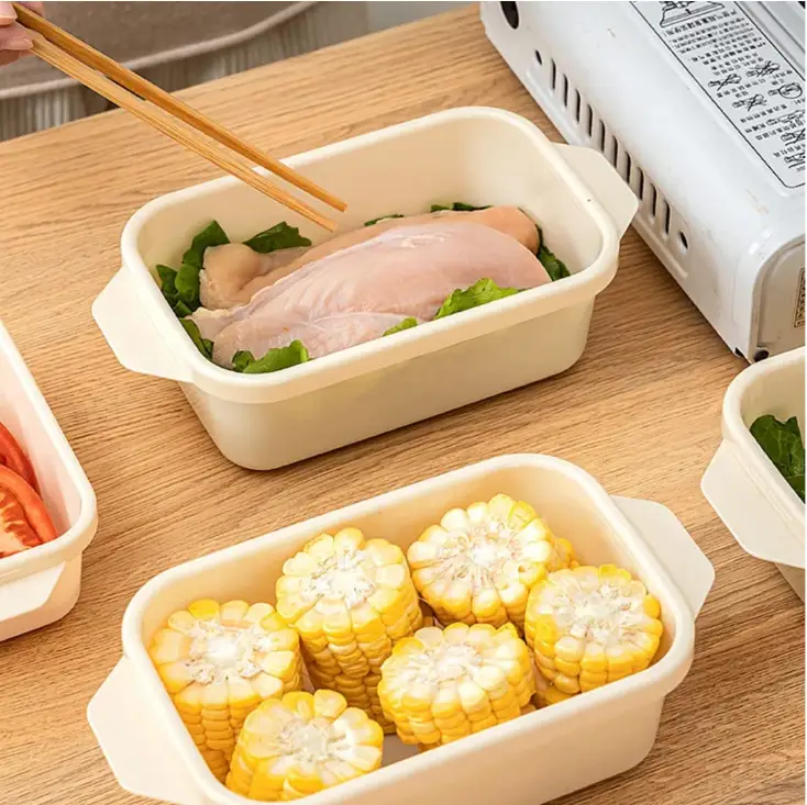 Three Piece Airtight Stackable Food Storage Set Cream Kitchen & Dining Food Storage Containers