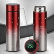 Flask - Smart LED Temperature Display 500ml Stainless Steel Leak-Proof Red Silver Kitchen & Dining Flasks