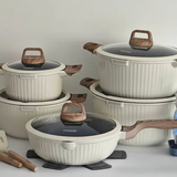 Cookware Set - Donnor Aura 20-Piece Non-Stick with Wood-Effect Handles Kitchen & Dining Cookware Sets