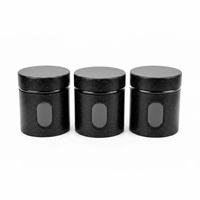 Canister Set - 3-Piece Glass 450ml with Speckled Metal Lid and View Window Kitchen & Dining Food Storage Containers