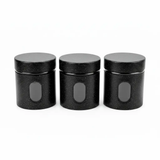 Canister Set - 3-Piece Glass 450ml with Speckled Metal Lid and View Window Kitchen & Dining Food Storage Containers