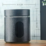 Canister Set - 3-Piece Glass 450ml with Speckled Metal Lid and View Window Kitchen & Dining Food Storage Containers