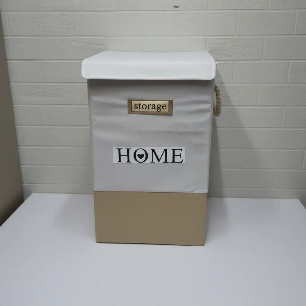 Storage Hamper - Foldable HOME Laundry Basket with Lid and Handles Home & Garden Laundry Hampers