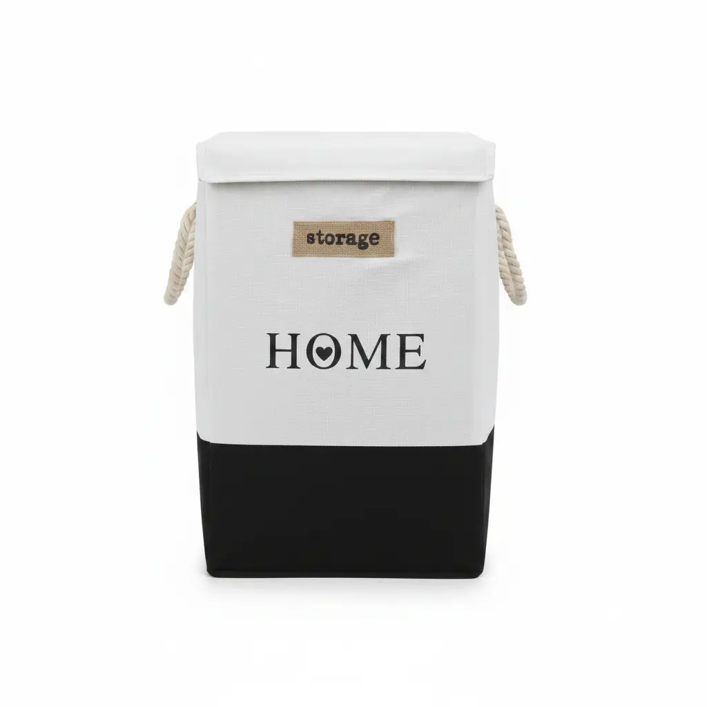 Storage Hamper - Foldable HOME Laundry Basket with Lid and Handles Home & Garden Laundry Hampers
