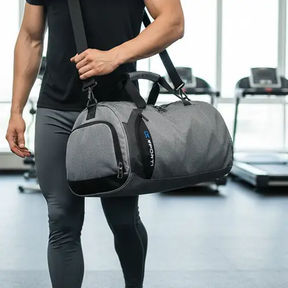 Gym Bag - IX Sport Duffle with Separate Shoe Compartment and Shoulder Strap Grey Teal Bags & Luggage Gym Duffel Bags