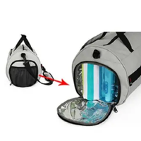 Gym Bag - IX Sport Duffle with Separate Shoe Compartment and Shoulder Strap Grey Teal Bags & Luggage Gym Duffel Bags