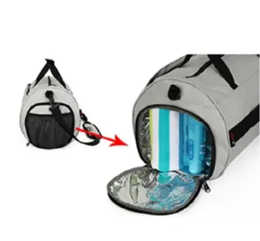 Gym Bag - IX Sport Duffle with Separate Shoe Compartment and Shoulder Strap Grey Teal Bags & Luggage Gym Duffel Bags