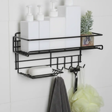 Bathroom Shelf - Wall-Mounted Wire Rack with Soap Dish Toilet Roll Holder Home & Garden Wall-Mounted Caddies