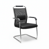 Office Chair - Mesh Back Visitor Chair with Lumbar Pad and Chrome Sled Base Furniture Office Chairs