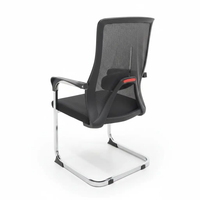 Office Chair - High Back Mesh and Fabric Visitor Chair with Chrome Sled Base Black Furniture Office Chairs
