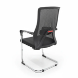Office Chair - High Back Mesh and Fabric Visitor Chair with Chrome Sled Base Black Furniture Office Chairs