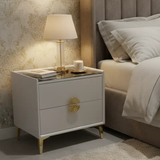 Bedside Table - Smart 2-Drawer with Wireless Charging Top Furniture Nightstands