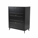 Shoe Cabinet - 3-Drawer Flip-Door with Rounded Corners and Gold Oval Handles Furniture Shoe Cabinets