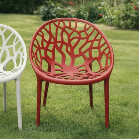 Plastic Chair - Crystal Branch Cut-Out Design Indoor Outdoor Furniture Outdoor Chairs