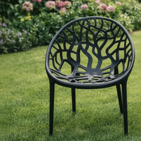 Plastic Chair - Crystal Branch Cut-Out Design Indoor Outdoor Furniture Outdoor Chairs