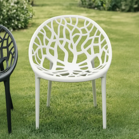 Plastic Chair - Crystal Branch Cut-Out Design Indoor Outdoor Furniture Outdoor Chairs