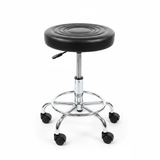 Tufted Round Salon Stool with Castors Furniture Office Chairs