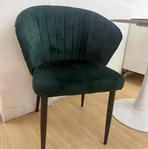 Velvet Armchair with Walnut Legs Forest Green Furniture Armchairs