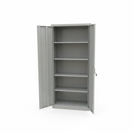 2-Door Steel Filing Cabinet with 4 Shelves Grey Furniture File Cabinets