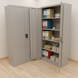 2-Door Steel Filing Cabinet with 4 Shelves Grey Furniture File Cabinets