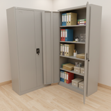 2-Door Steel Filing Cabinet with 4 Shelves Grey Furniture File Cabinets