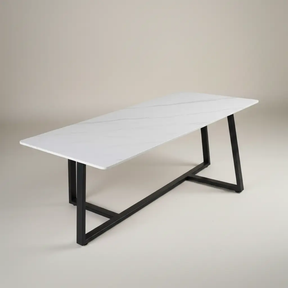 Marble-Top Dining Table with Metal Legs Dining Table Kitchen & Dining Room Tables