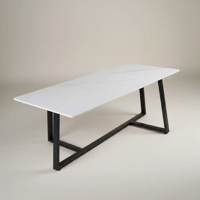 Marble-Top Dining Table with Metal Legs Dining Table Kitchen & Dining Room Tables