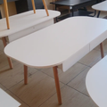 Scandinavian Oval Coffee Table with Wood Legs Coffee Table Coffee Tables