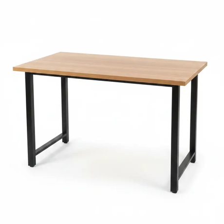 Industrial Oak Top Desk with Black Metal U-Frame Legs Study Desk Desks