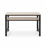 Industrial Two-Tier Study Desk with Oak Top & Black Frame Study Desk Desks
