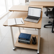 Compact Computer Desk with Monitor Shelf, Lower Shelf & Casters Computer Desk Desks