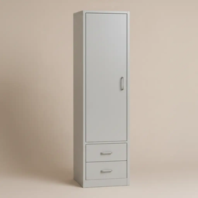 Slim Single-Door Wardrobe with 2 Bottom Drawers Wardrobe Hanging Rail Wardrobes