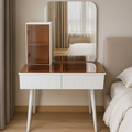 Flip-Top Dressing Table with Mirror & Side Cabinet Dressing Table Dressing Tables