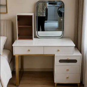 Dressing Table with LED Mirror, Side Shelf & Cabinet Dressing Table Dressing Tables