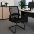 Mesh Back Visitor Chair with Armrests & Sled Base Office Chair Office Chairs