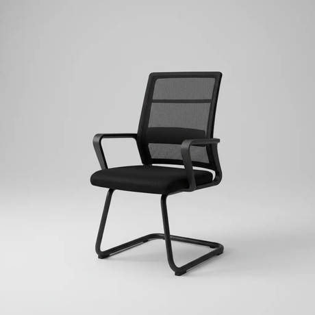 Mesh Back Visitor Chair with Armrests & Sled Base Office Chair Office Chairs