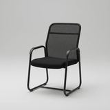 Mesh Back Visitor Chair with Fixed Armrests & Black Sled Base Office Chair Office Chairs
